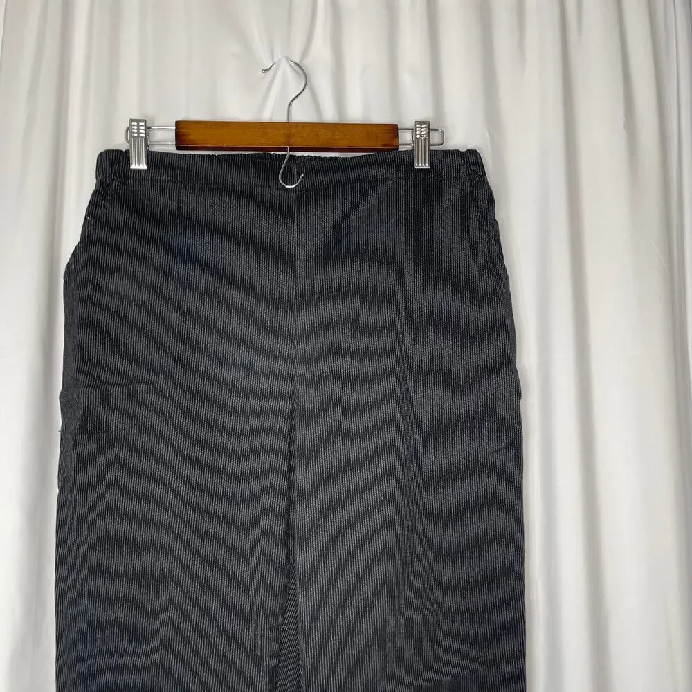 Croft and Barrow pants trousers slacks women's 16 petite 16p black w pinstripe - Picture 2 of 14